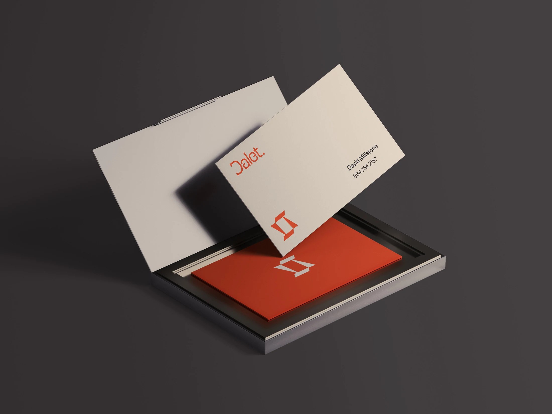 Dalet — business card identity mockup