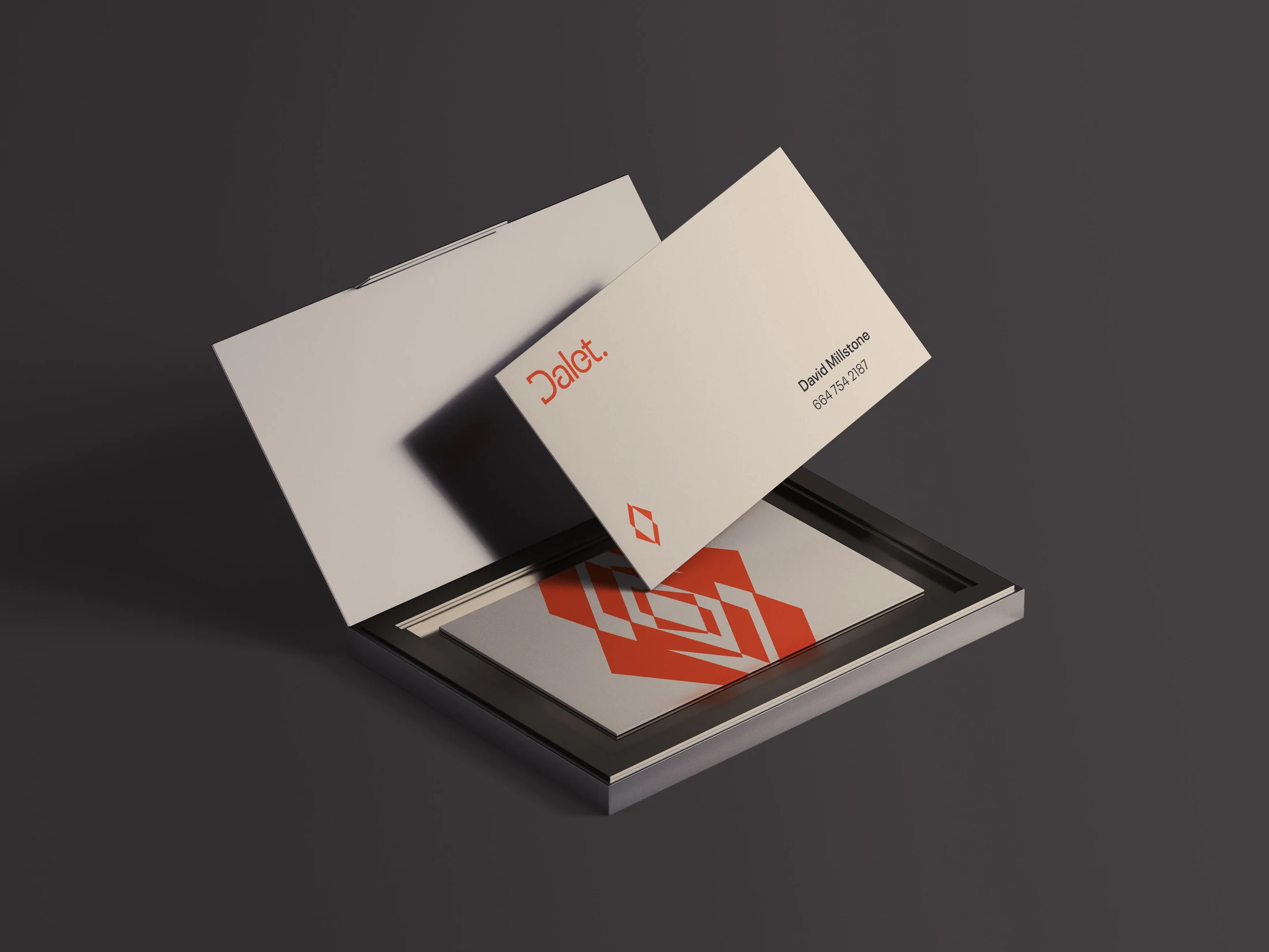 Dalet — business card identity mockup