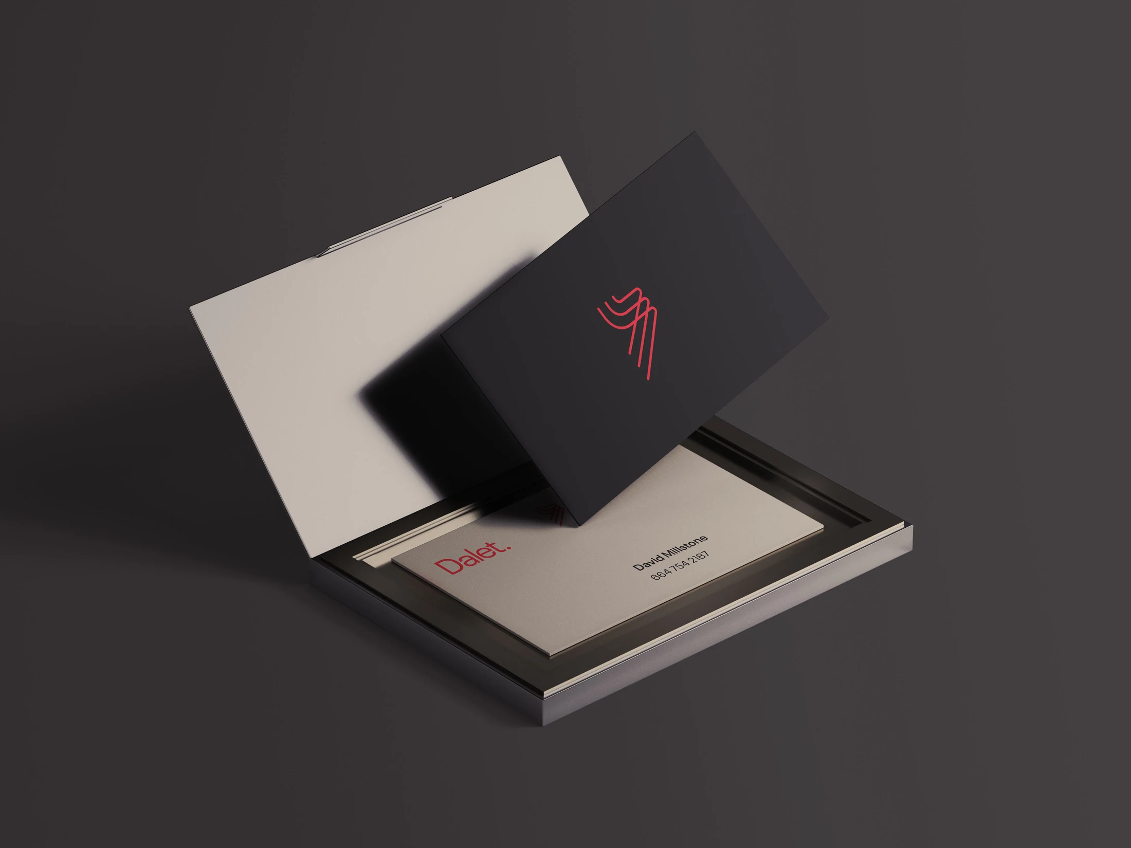 Dalet — business card identity mockup