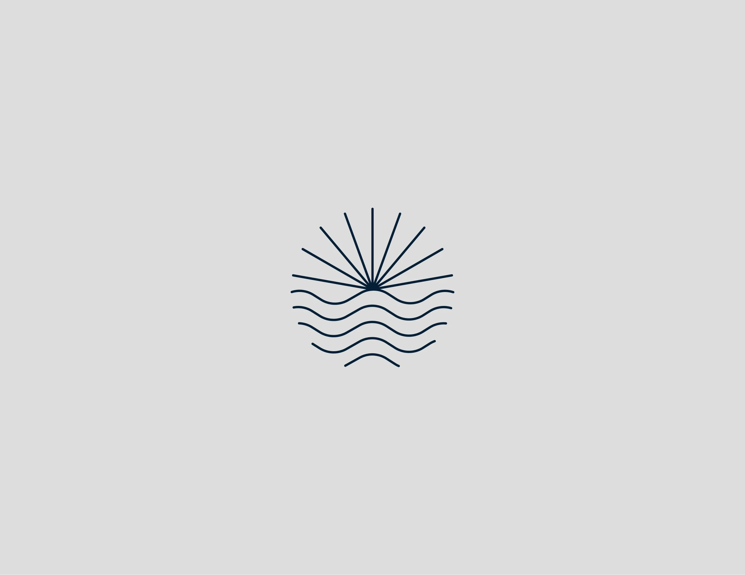 Infinite Jest symbol combining radiating sunlight and wavy water lines
