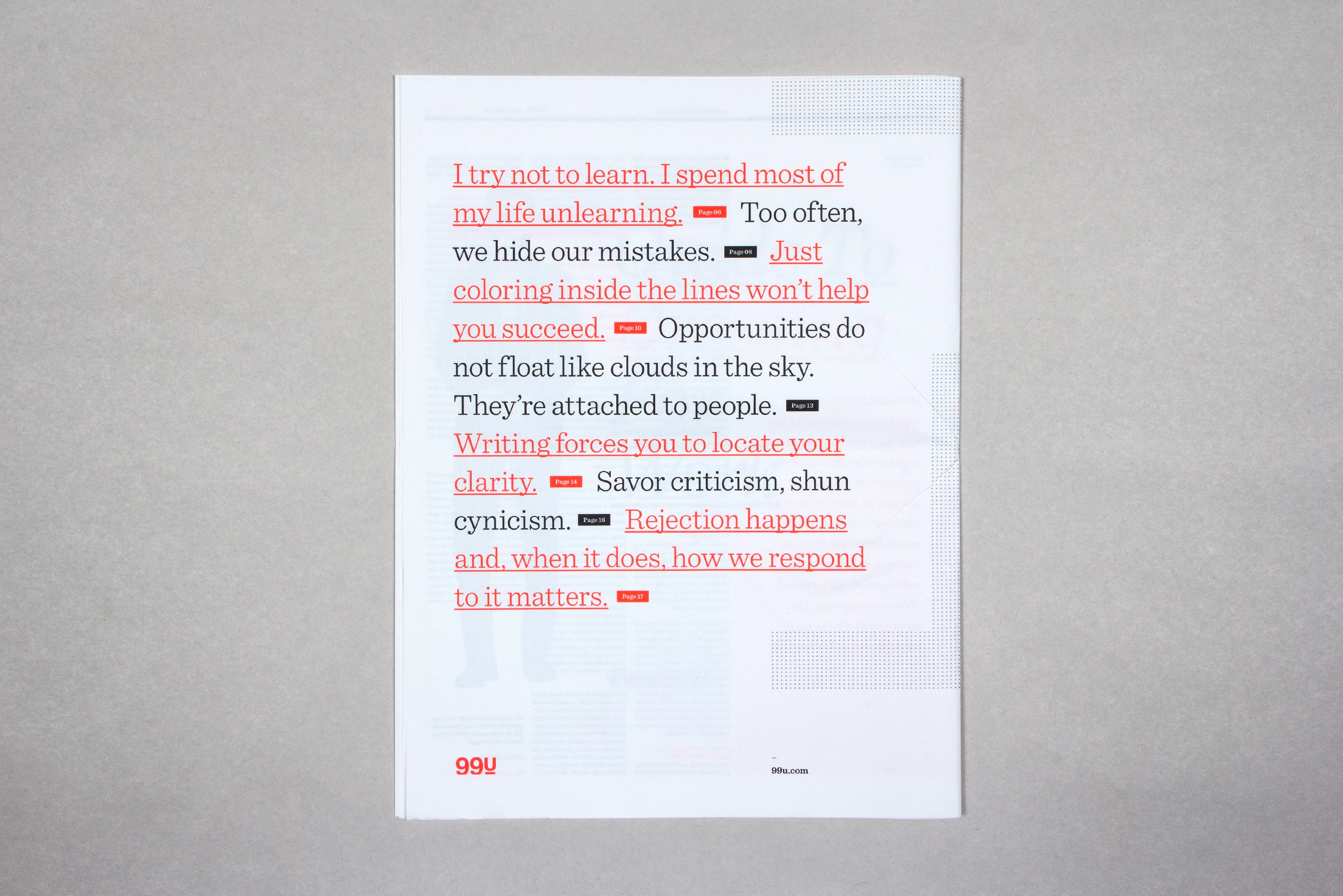 99U Magazine 2013 — editorial, art direction, behance, image 57