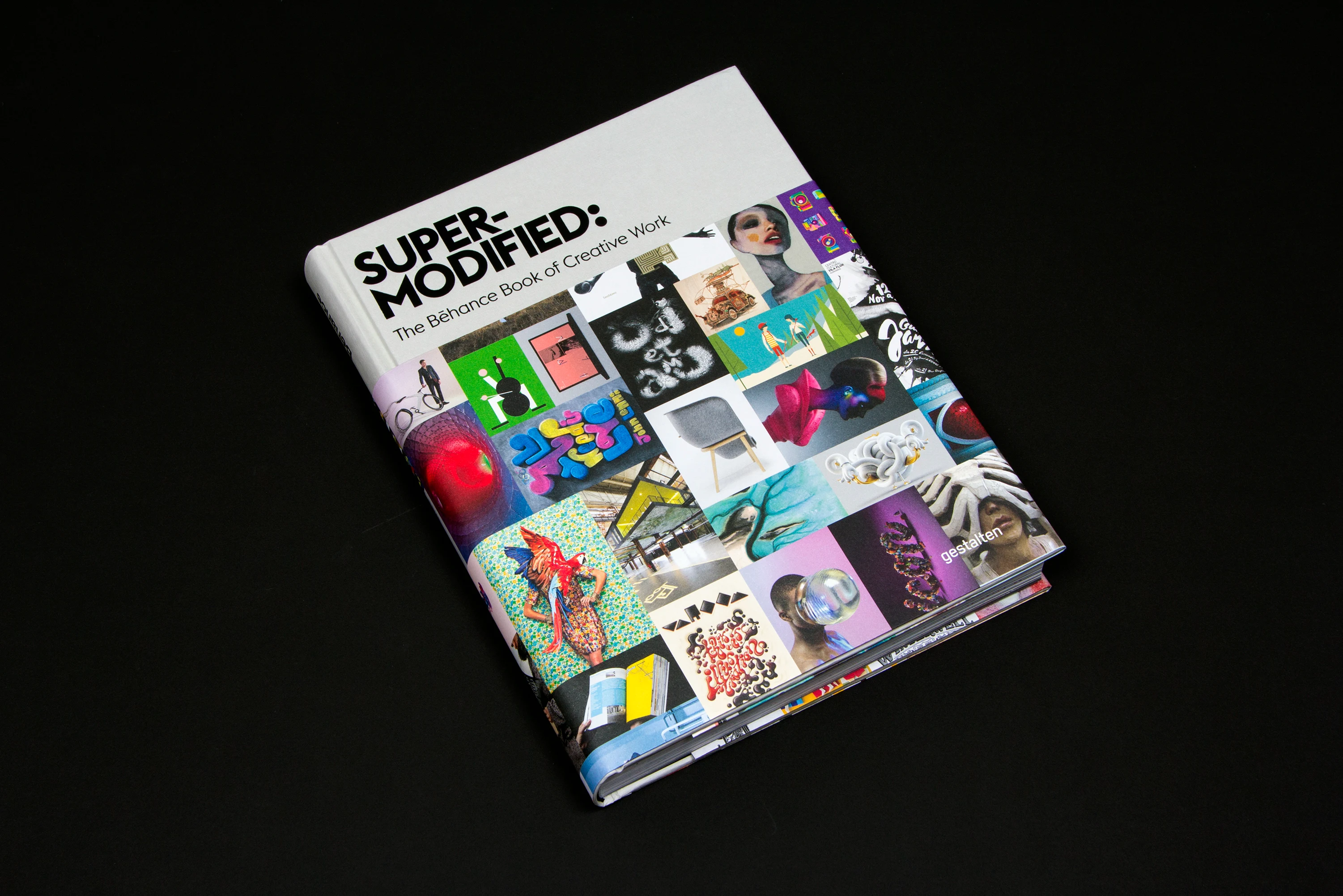 Super-Modified book cover featuring a grid of creative work from Behance